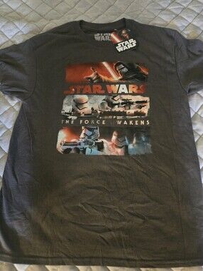 Star Wars Graphic Tee in Dark Gray with Red & Blue Accents